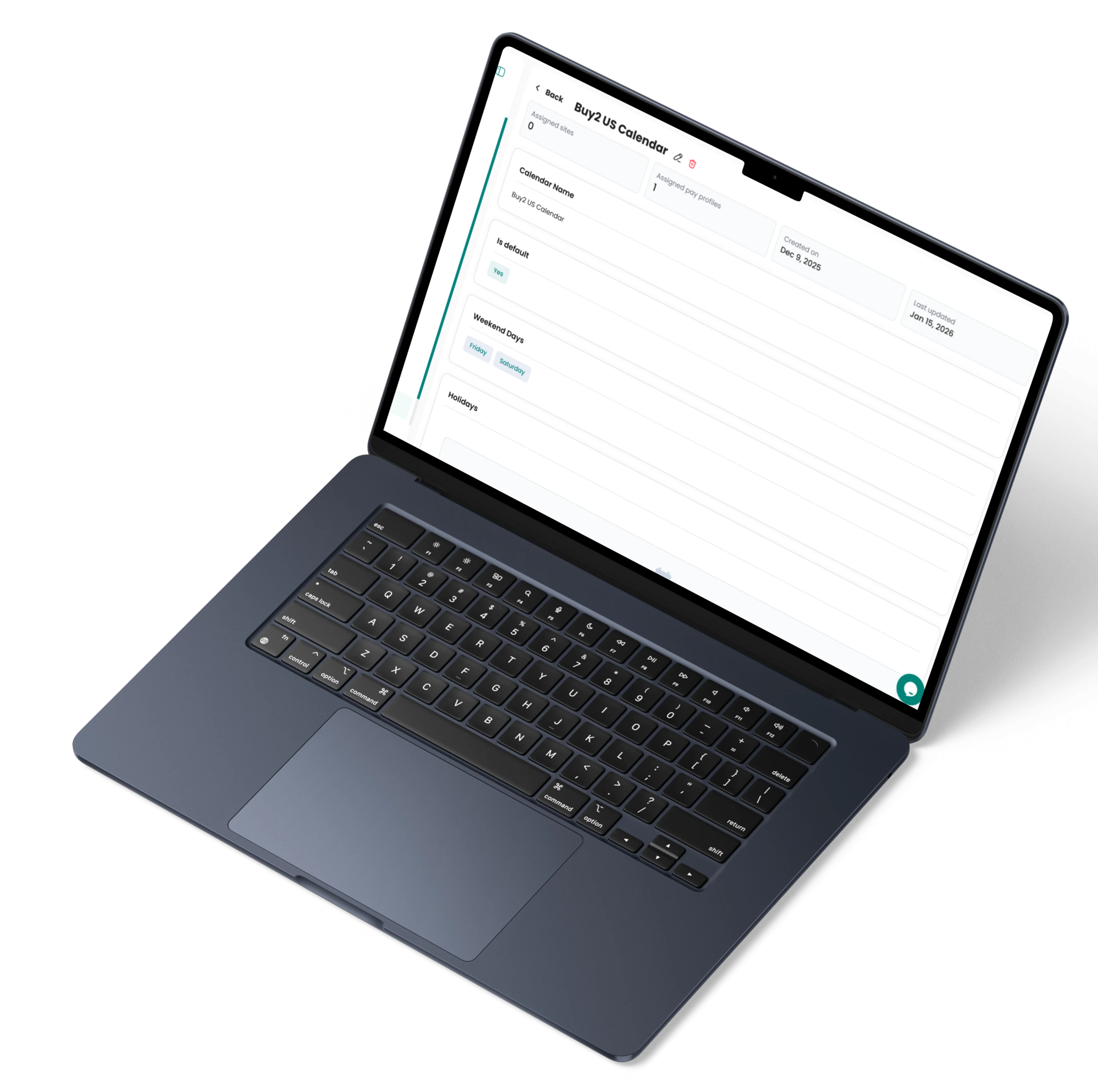 Holiday pay rules need a calendar—Incentify includes it.